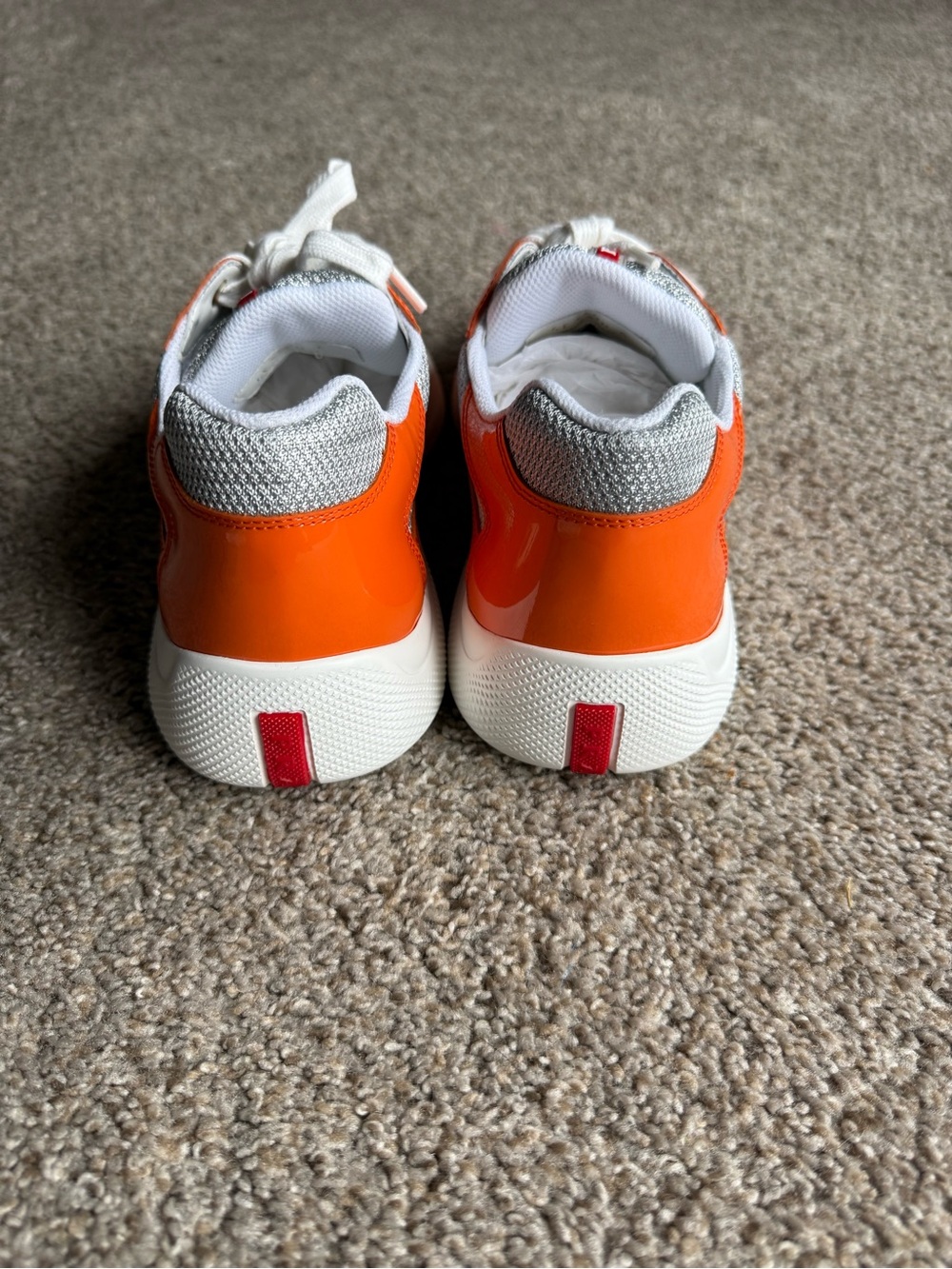 Men Orange Prada Sneakers